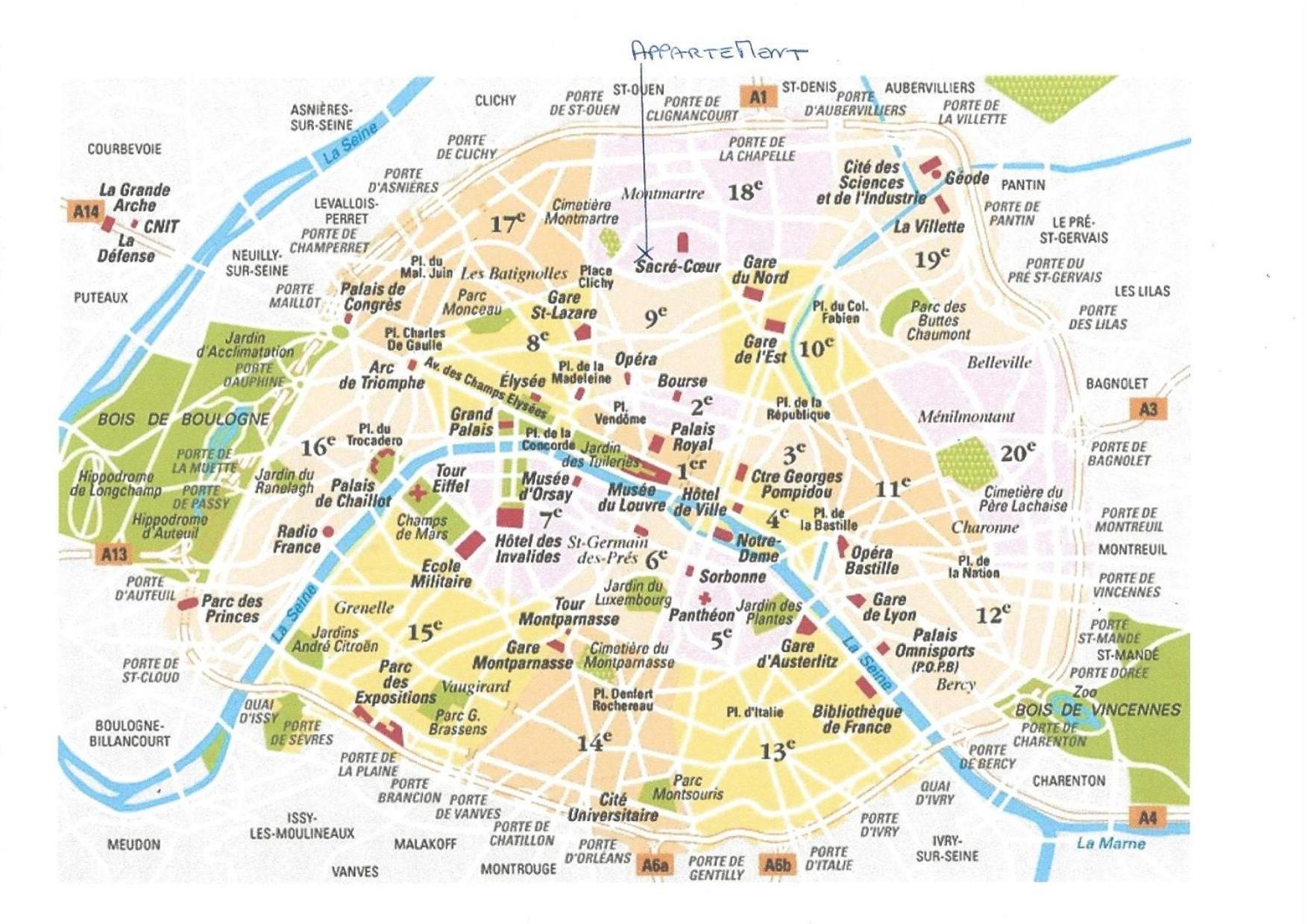 شقة Paris Sacre Coeur Montmartre Et Tour Eiffel, 8 People, المظهر الخارجي الصورة